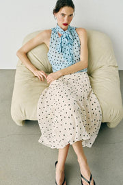 Jupe midi à pois