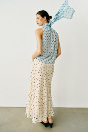Jupe midi à pois
