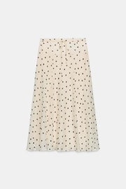 Jupe midi à pois