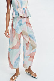 Pantalon large imprimé