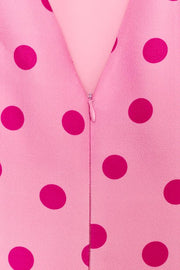 Top à pois à manches bouffantes