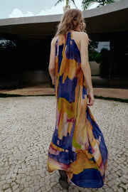 Robe imprimée à bas asymétrique