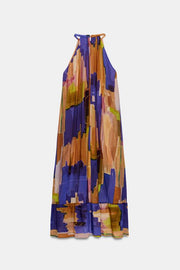 Robe imprimée à bas asymétrique