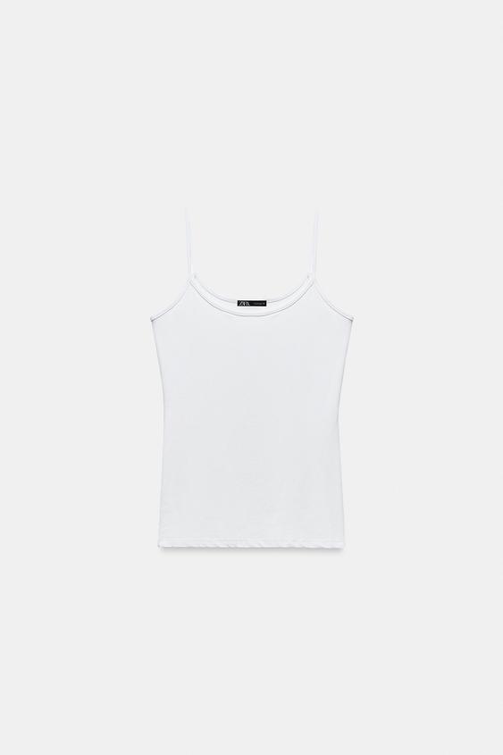 T-shirt en polyamide à fines bretelles