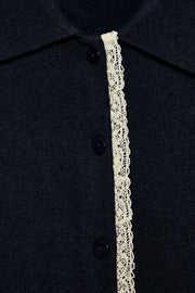 Veste à manches courtes en maille à dentelle