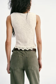 Top en maille à bas crocheté