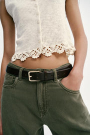 Top en maille à bas crocheté