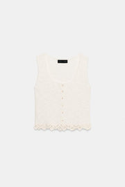 Top en maille à bas crocheté