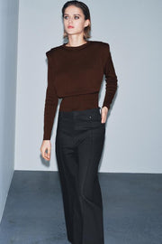 Pull en maille à épaulettes