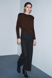 Pull en maille à épaulettes
