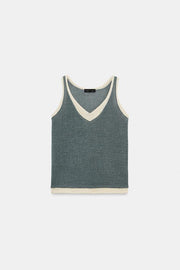 Top en maille contrastée