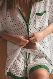 Veste en maille ajourée