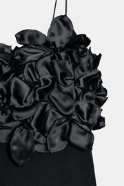 Robe en maille contrastée à fleurs