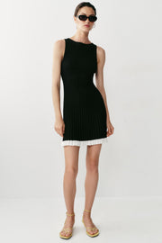 Robe courte en maille côtelée