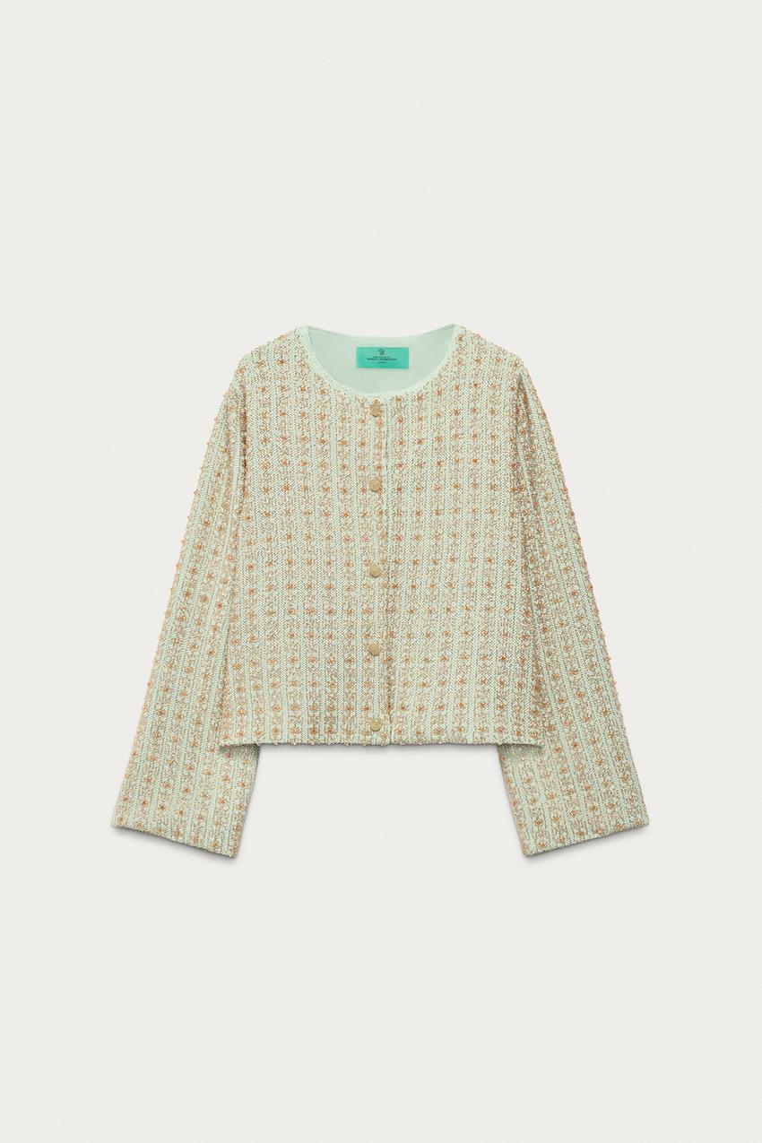 Veste en maille à perles Marisa Berenson x
