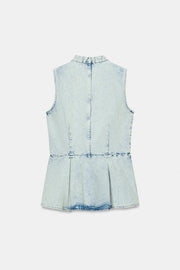 Gilet en denim à brandebourgs ZW Collection