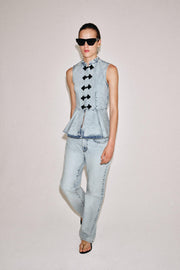 Gilet en denim à brandebourgs ZW Collection