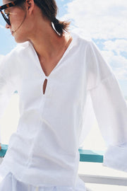 Chemise effilochée en lin ZW Collection