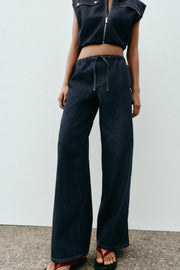 Jean Z1975 jogger à jambe large taille mi-haute