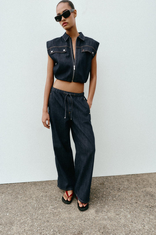 Jean Z1975 jogger à jambe large taille mi-haute