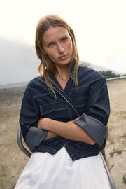 Blouson Z1975 bomber en denim à col montant
