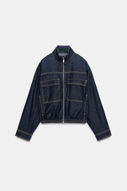 Blouson Z1975 bomber en denim à col montant