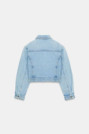 Blouson Z1975 court en denim à épaulettes