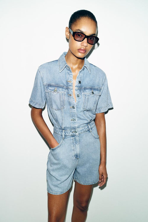 Combinaison Z1975 courte fluide en denim