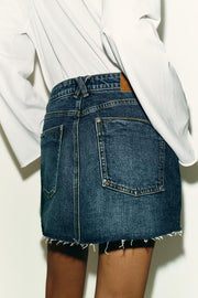 Jupe-culotte Z1975 en denim à bas sans couture
