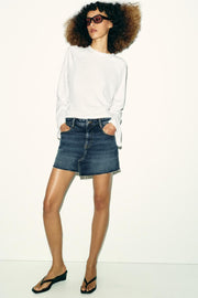 Jupe-culotte Z1975 en denim à bas sans couture
