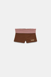 Short mini à taille rayée