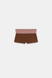 Short mini à taille rayée