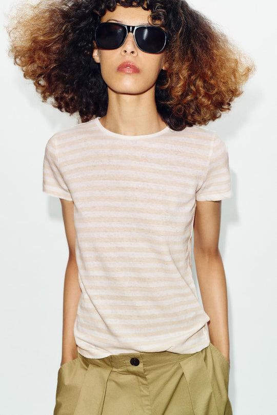 T-shirt à manches courtes en lin