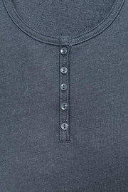 Top à boutons en lin