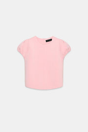 Top en maille à manches courtes bouffantes