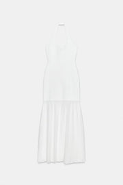 Robe dos-nu en maille contrastée