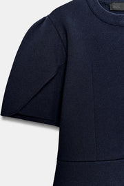 Veste en maille à manches bouffantes à fentes
