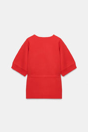 Pull en maille à lien noué et manches courtes