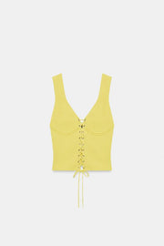 Top corset en maille côtelée