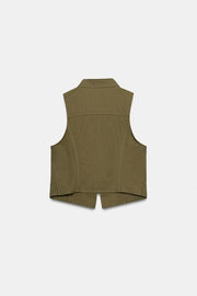 Gilet à fermeture zippée et boutons