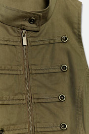 Gilet à fermeture zippée et boutons
