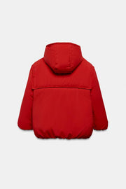 Anorak à capuche 60 % duvet, 40 % plumes et brandebourgs