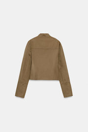 Veste à clous effet délavé