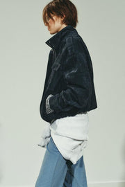 Blouson 100 % cuir suédé à poches