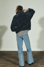Blouson 100 % cuir suédé à poches