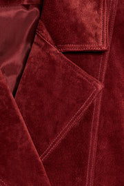 Blouson 100 % cuir suédé à passants