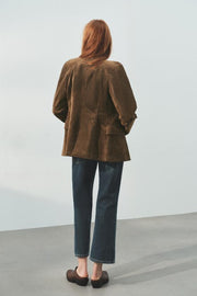 Blouson cintré 100 % cuir suédé