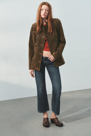 Blouson cintré 100 % cuir suédé