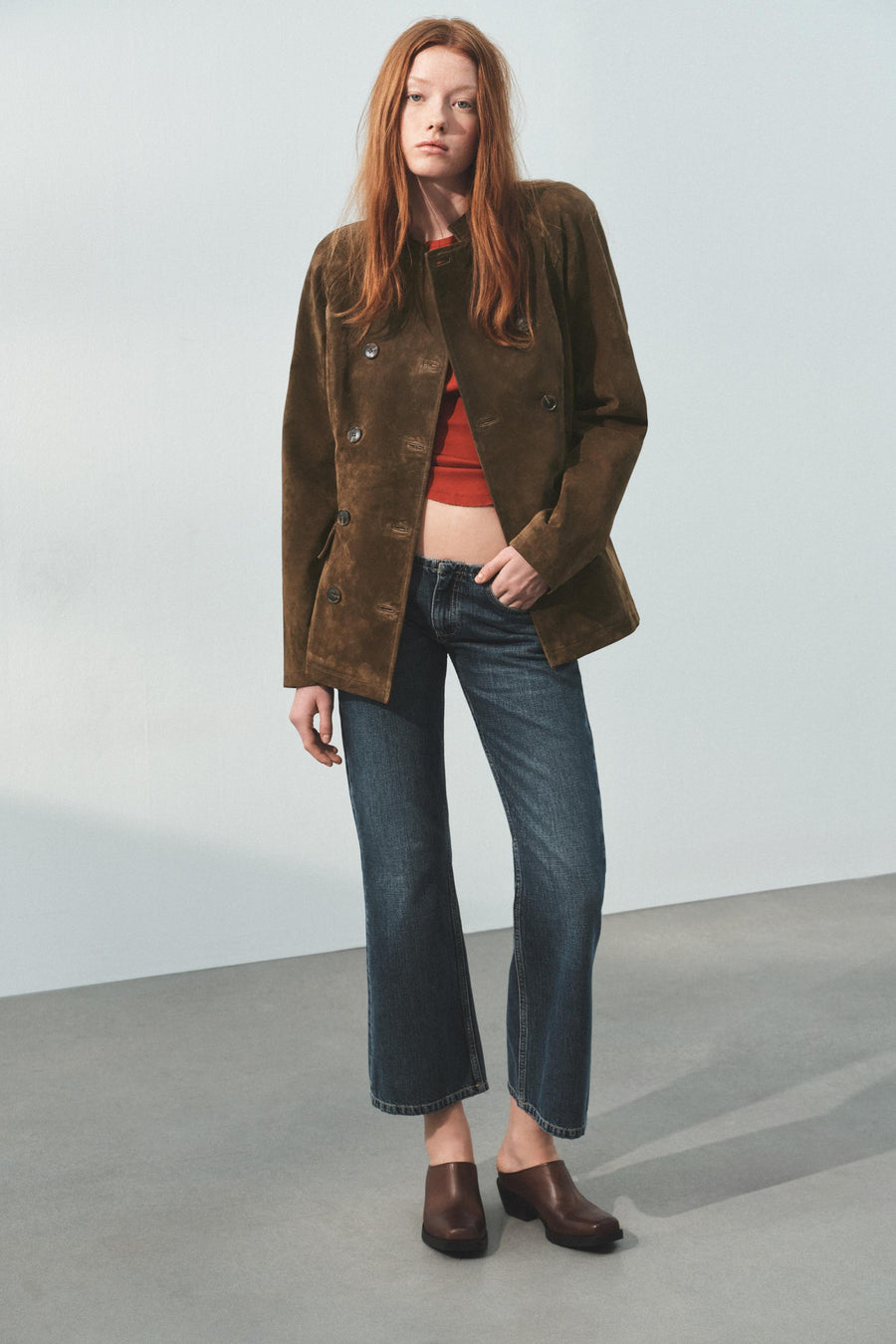 Blouson cintré 100 % cuir suédé