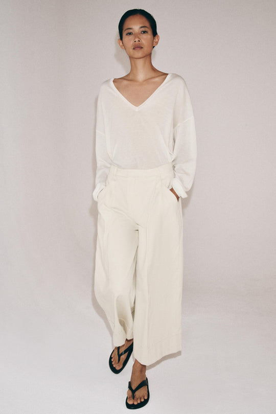 Pantalon à plis en lin ZW Collection